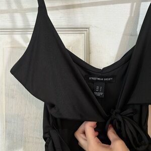 Sexy Draped Black Dress